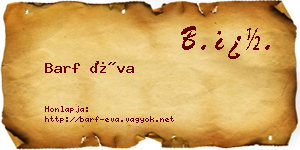 Barf Éva névjegykártya